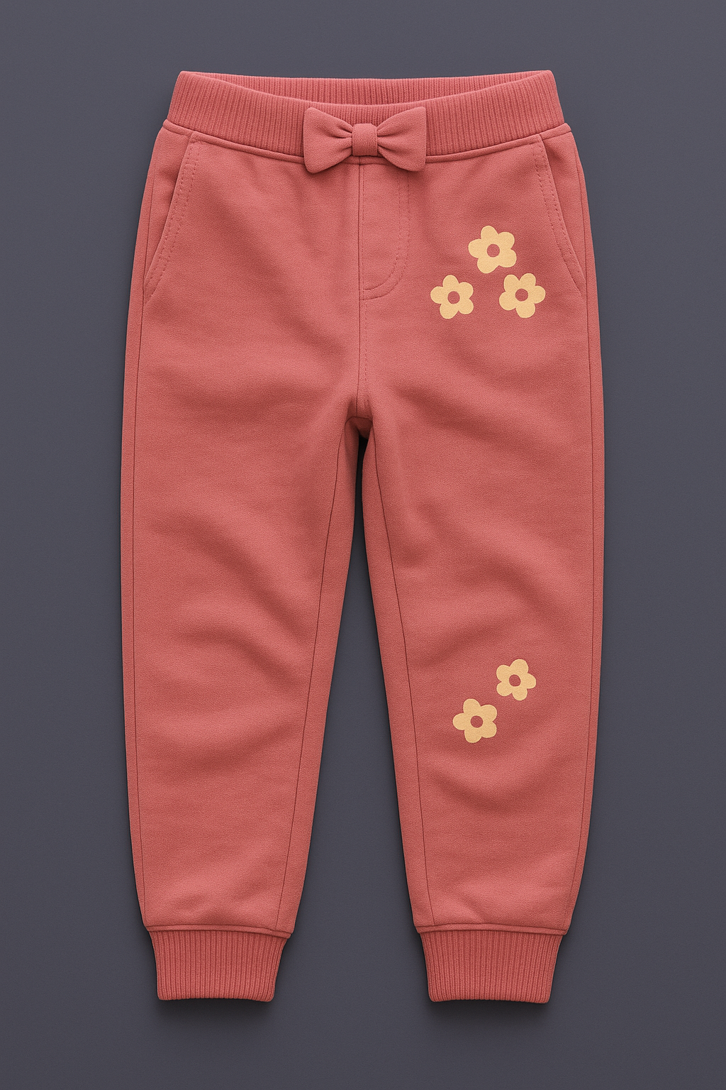 Girls Black & Light Pink Cotton Interlock Puff Sleeve T-Shirt & Pant Set – Floral Design