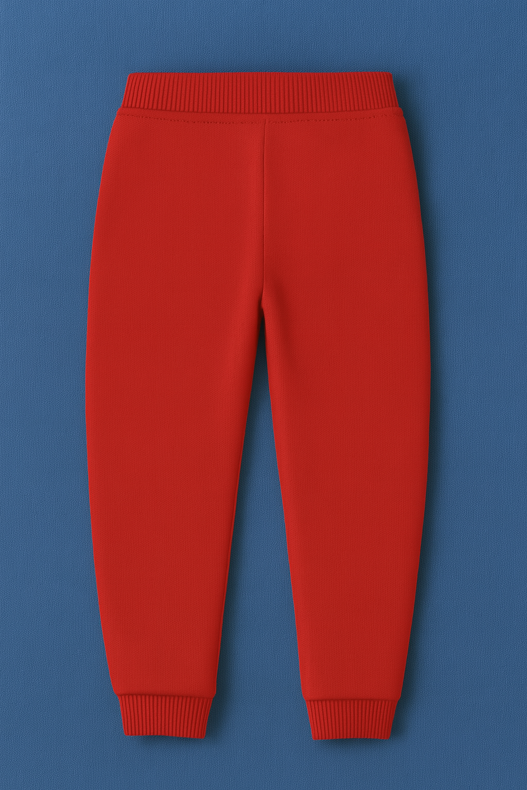 Girls Soft Loopknit Cotton Joggers – Red with Bunny Graphic