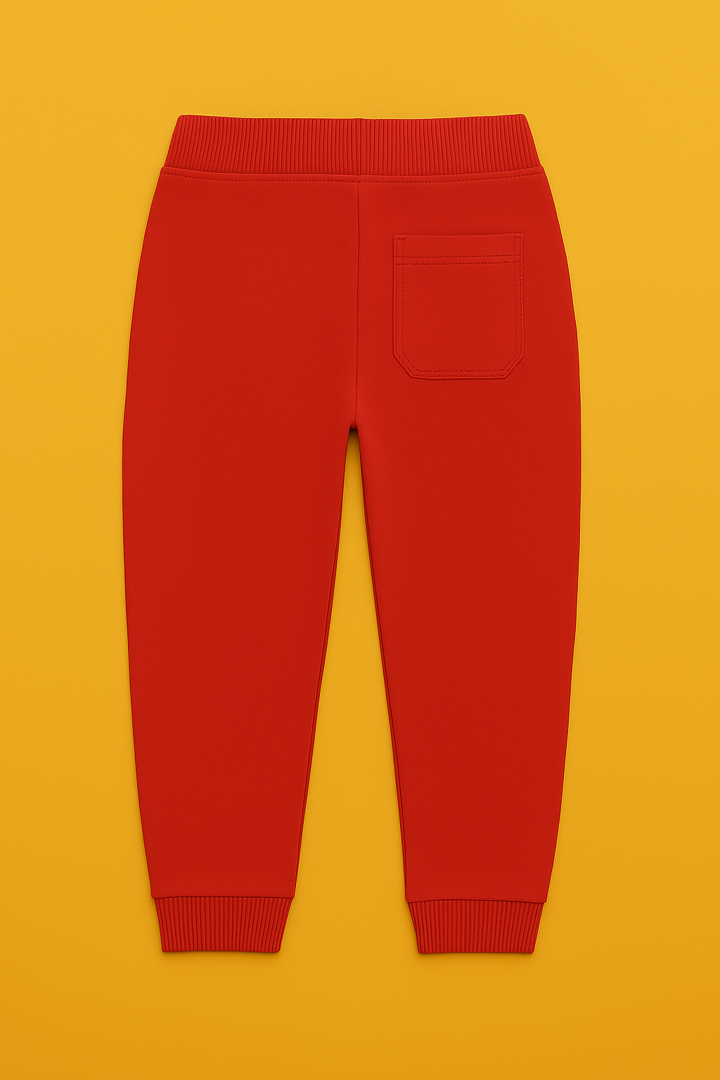 Girls Soft Loopknit Cotton Joggers – Red with Cat Graphic