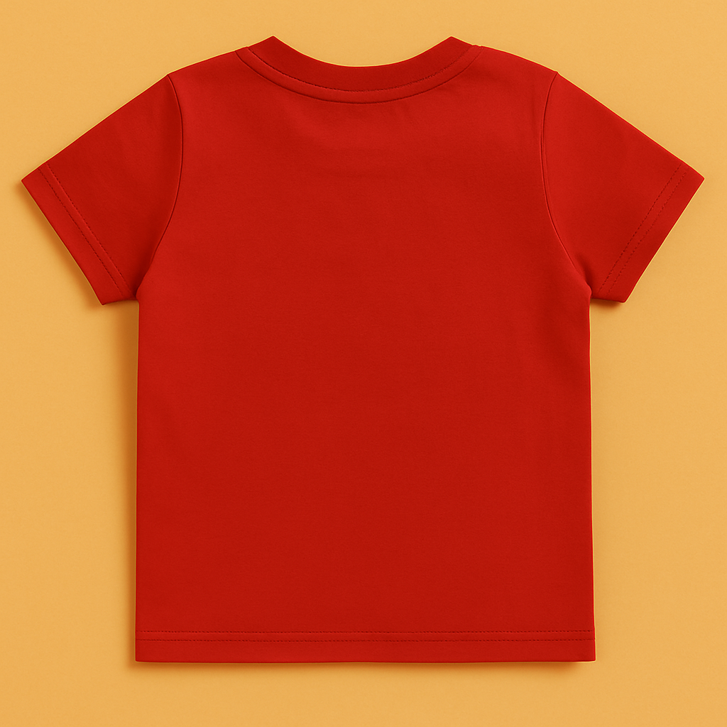 Boys Red Cotton Interlock Half Sleeve T-Shirt & Shorts Set – Rabbit Design