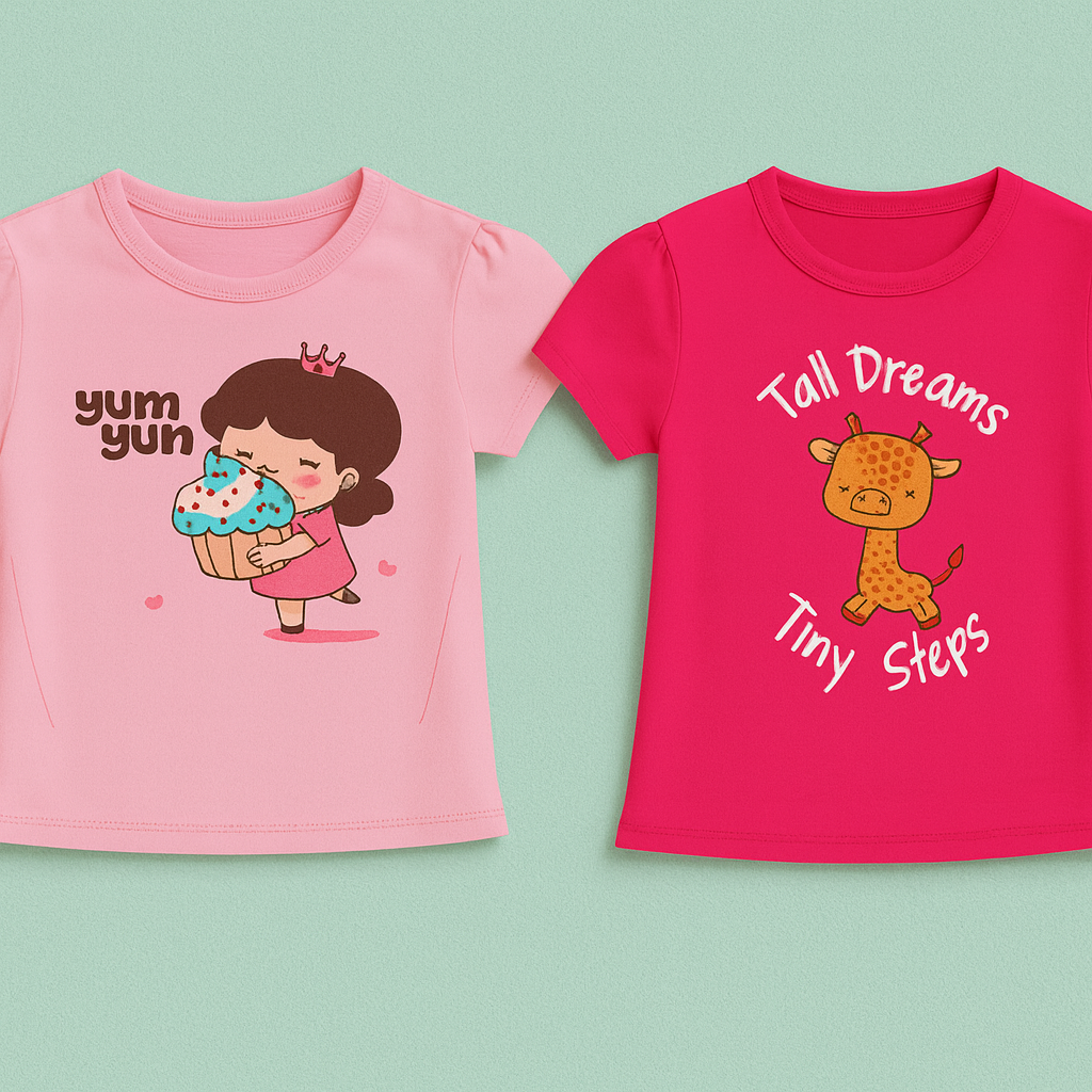 Girls 2-Pack T-Shirts – Light Pink & Pink, Everyday Wear