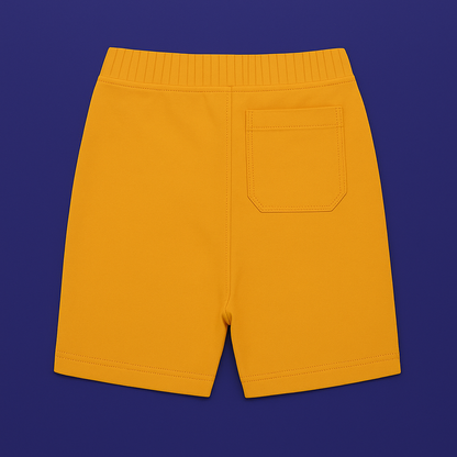 Boys Soft Cotton Knit Shorts – Yellow with Side Panel