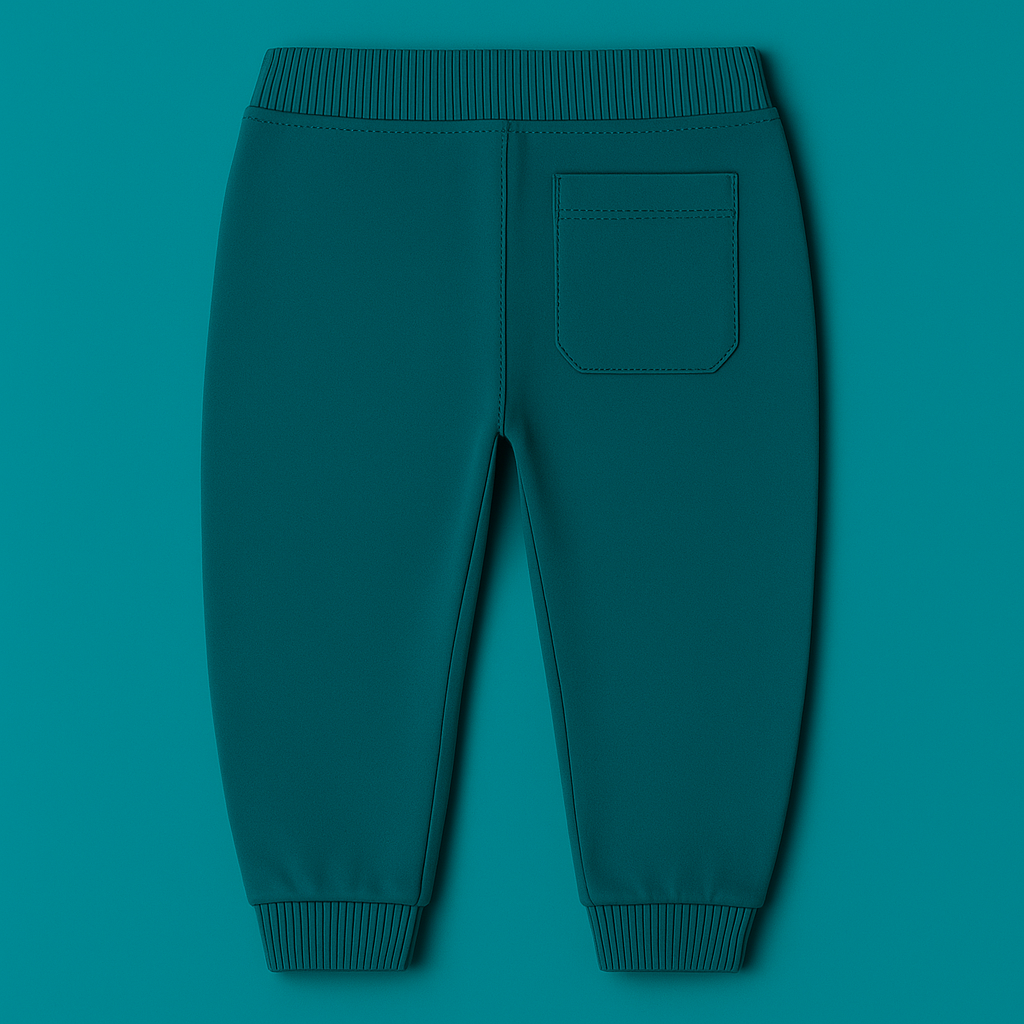 Boys Soft Cotton Joggers – Green with Side Panel