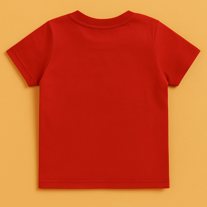 Boys Red Cotton Interlock Half Sleeve T-Shirt & Shorts Set – Rabbit Design