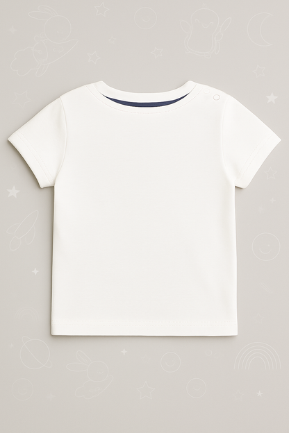Boys White Cotton Interlock Half Sleeve T-Shirt & Shorts Set – Penguin Design