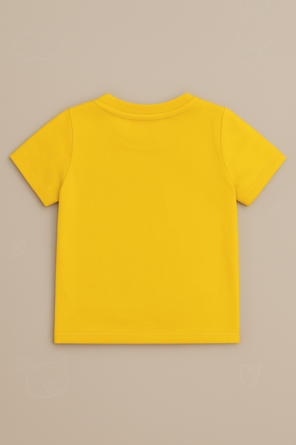 Boys Yellow Cotton Interlock Half Sleeve T-Shirt – Astronaut Design