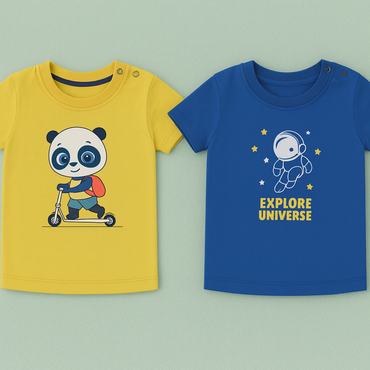 Boys T-Shirt Combo – Yellow & Blue (Pack of 2)