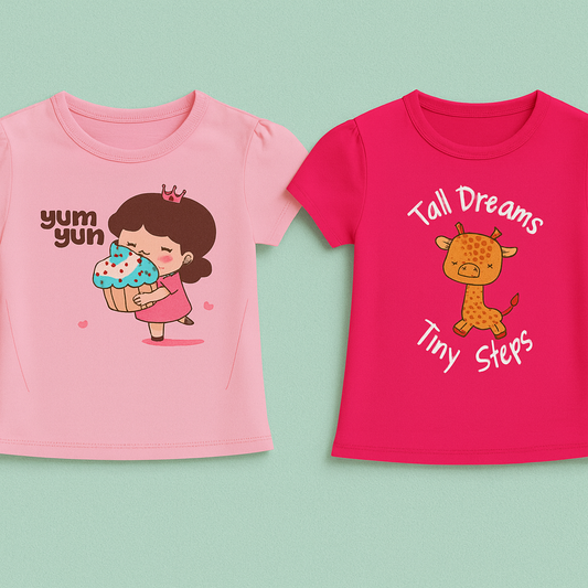 Girls 2-Pack T-Shirts – Light Pink & Pink, Everyday Wear